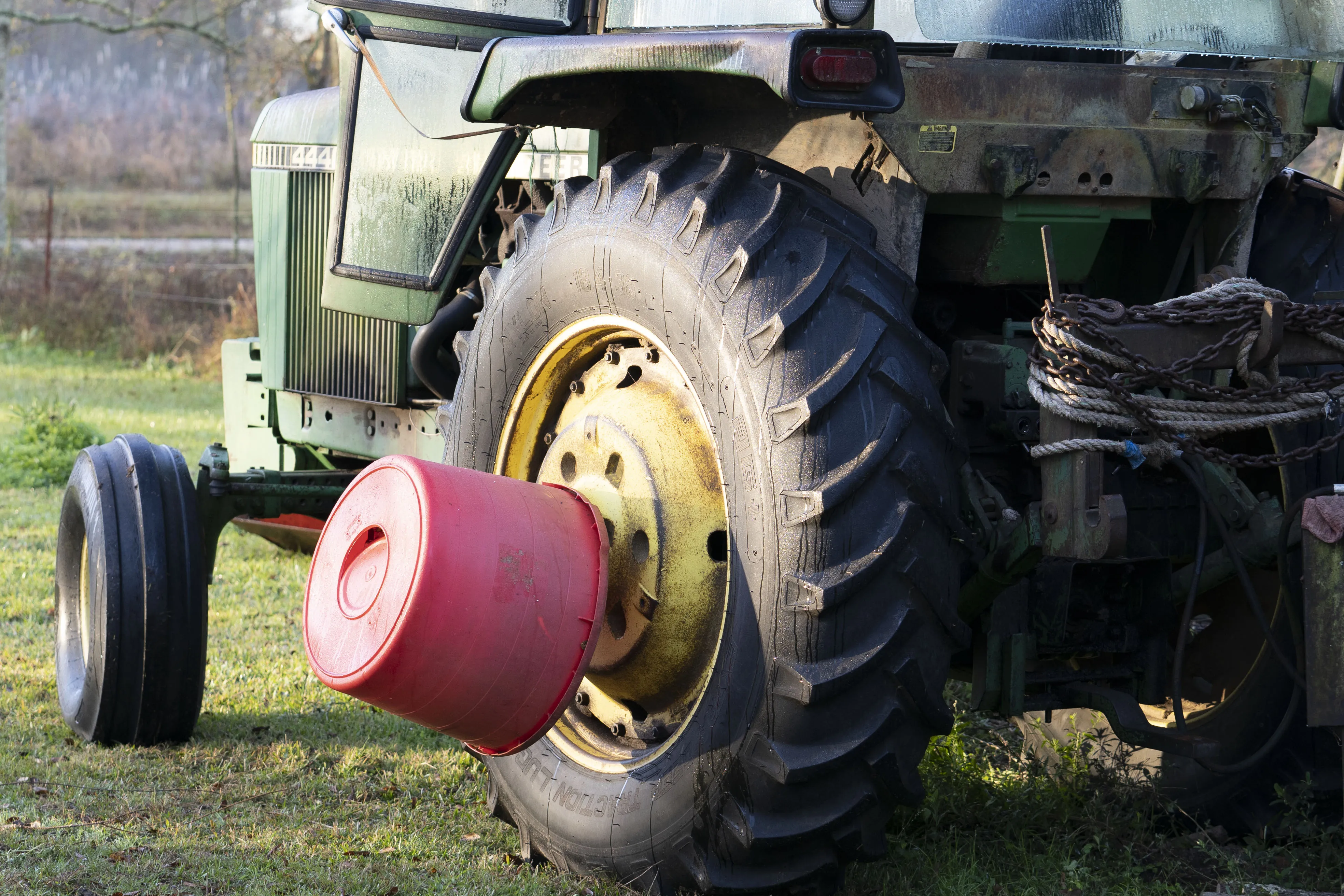 Farm tractor in the field